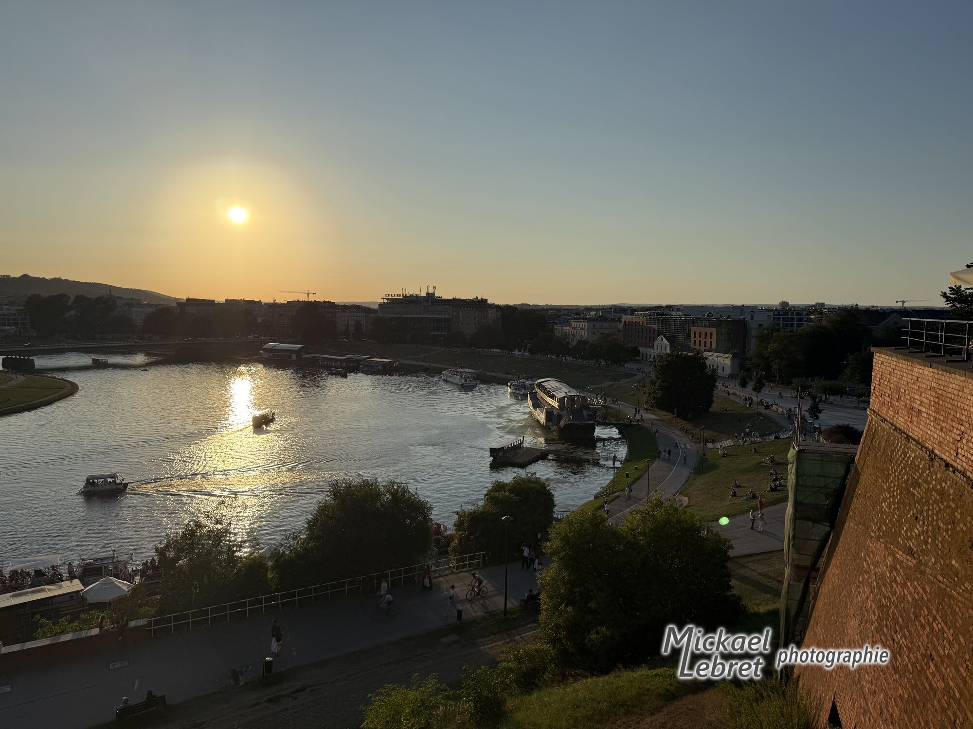 La Vistule au couchant, depuis les remparts du Wawel