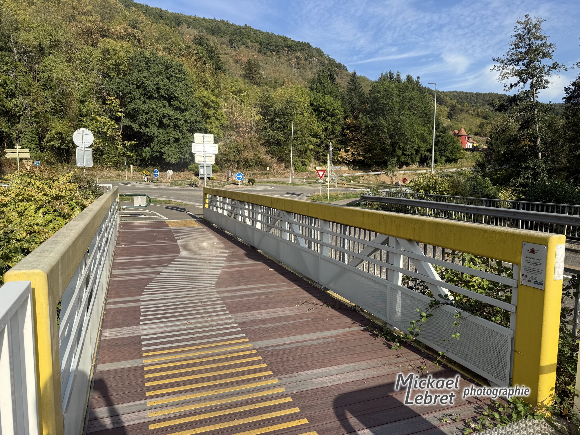 La passerelle en bois sur la Lauch, juste avant le rond-point
