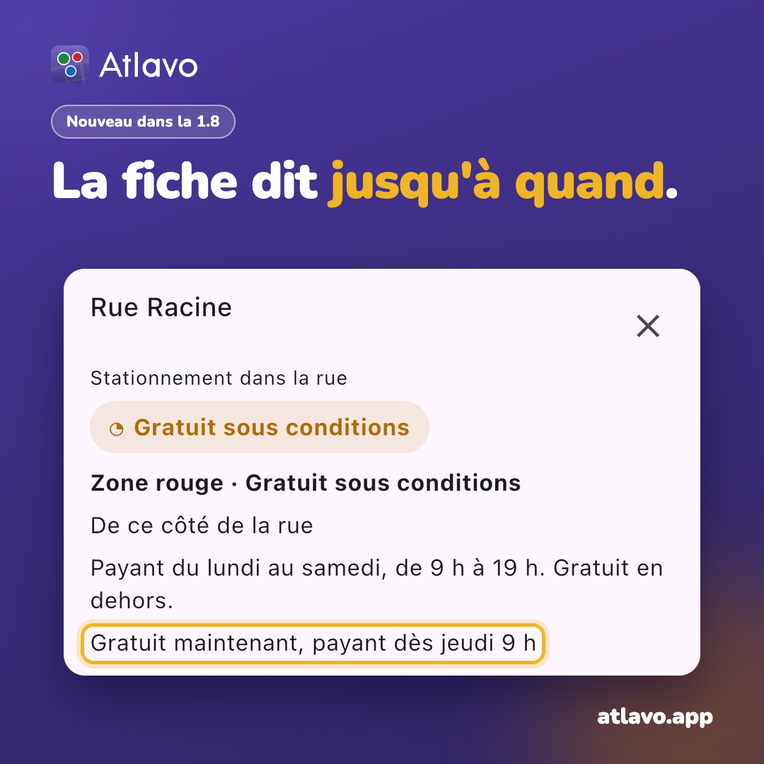La fiche dit jusqu'à quand c'est gratuit